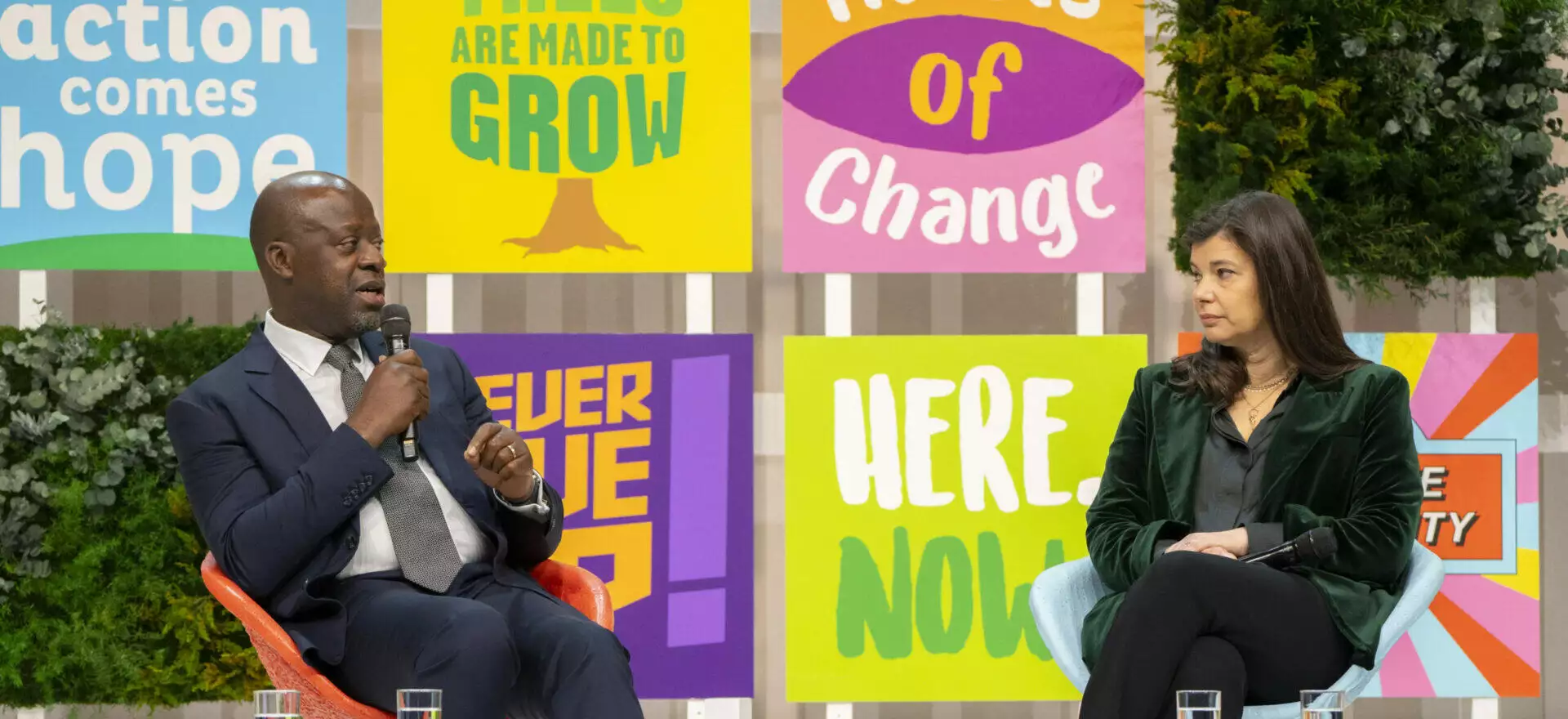 Alain-Richard Donwahi and Sandrine Sommer at the Life Beneath: the Power of Soil conference at ChangeNOW 2024
